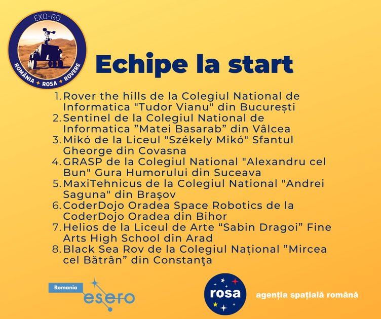 Competiția Exo-RO echipe la start - ESERO Romania